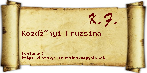 Kozányi Fruzsina névjegykártya