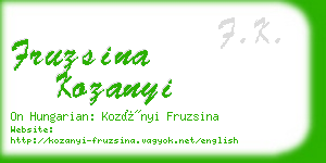 fruzsina kozanyi business card